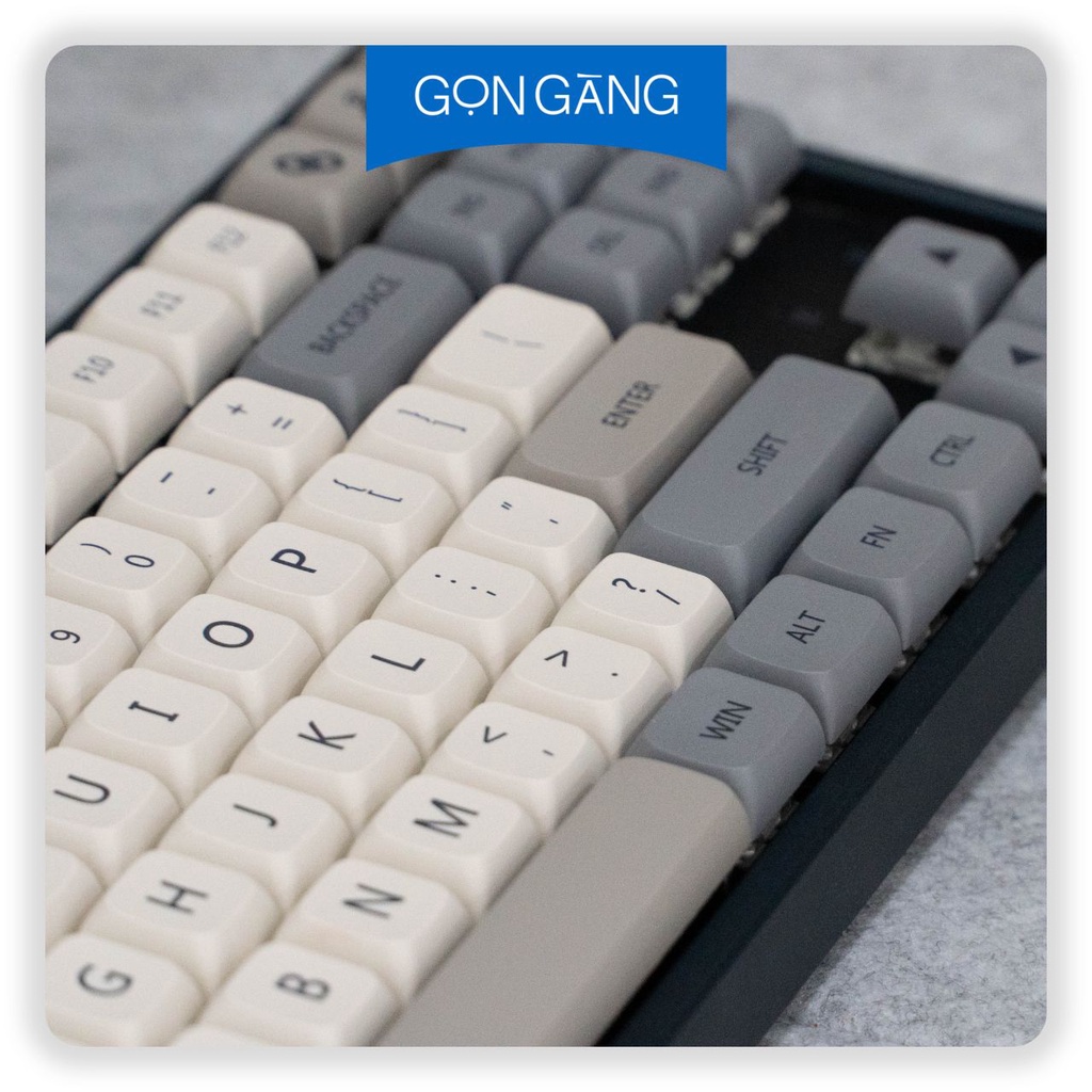 Keycap XDA cho bàn phím cơ, màu Shimmer Retro xám trắng tối giản, 120 phím