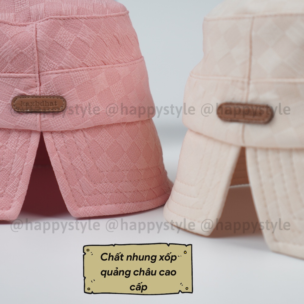 Mũ BUCKET vành cụp ❤️ Nón tai bèo xẻ thêu tem Kaxbdhat chất nhung xốp Quảng Châu form unisex nam nữ N99 - Happy Style