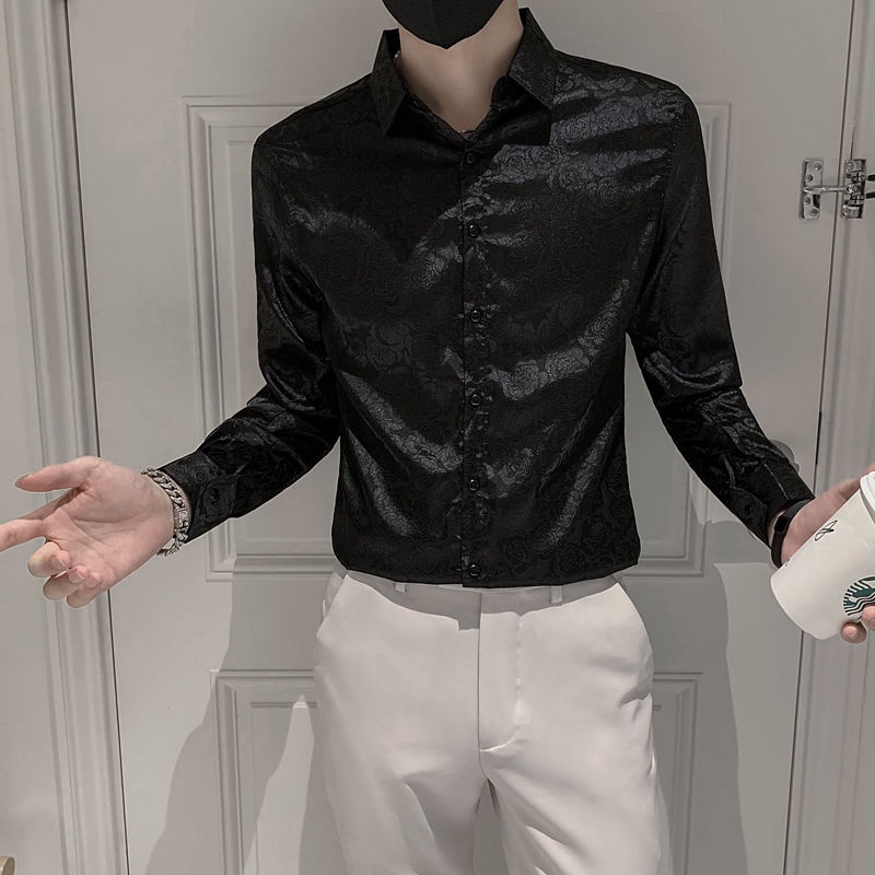 Sleeve sleevecotton shirtsummer tide thương hiệu áo sơ mi dài tay nam thời trang hàn quốc slim joker ruffian quần áo đẹp trai s ne