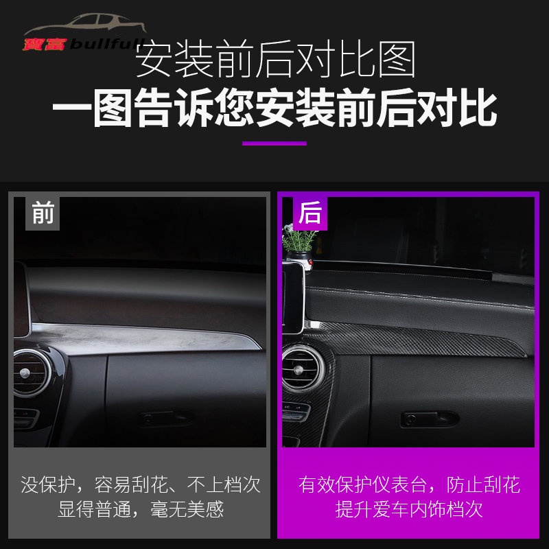 Miếng Dán Sợi Carbon Trang Trí Bảng Điều Khiển Trung Tâm Cho BENZ W205 C260 C200 C180 GLC260 C63 AMG