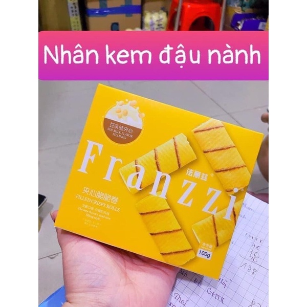 Bánh Quế Cuộn Kem Franzzi -vỏ bánh giòn tan nhân kem 4 vị