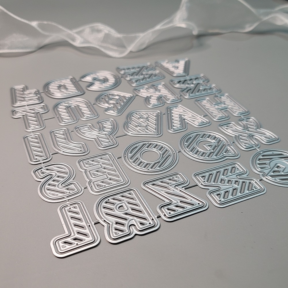 Khuôn Cắt Giấy Kim Loại 2 Lớp Hình Chữ Cái Kích Thước Lớn diy