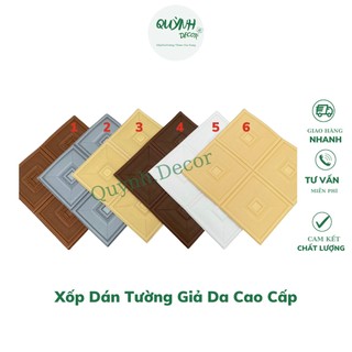 XỐP DÁN TƯỜNG - DẢ DA LOẠI 1 KHỔ LỚN 60 X 60 CM Miếng Dán Tường Giả Da Ô Vuông