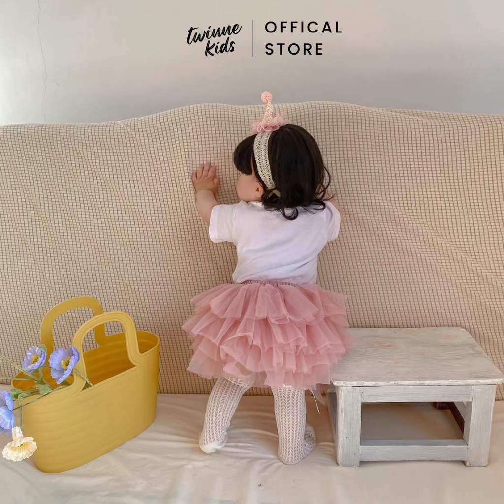 Chân váy bé gái công chúa Twinne Kids bồng bềnh nhiều lớp mặc thôi nôi, dự tiệc, sinh nhật đầy tháng cho bé 3-16kg