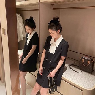 Váy suông A phối cổ đức khuy đá