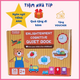 Sách bóc dán thông minh, học liệu 17 chủ đề montessori dùng được nhiều lần