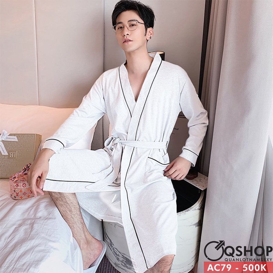 Áo choàng tắm nam, nữ thun cotton cao cấp QSHOP AC79