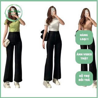 Quần ống loe, quần ống vẩy cài cúc khoá, quần ống vẩy 1 nút, 2 nút