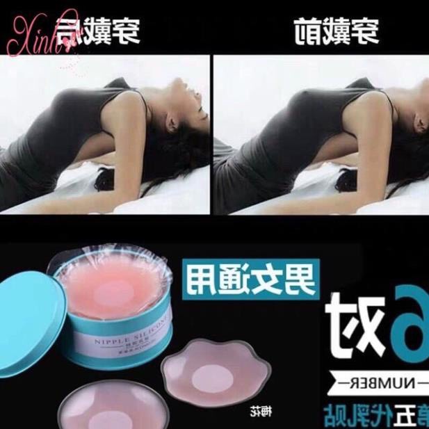 Miếng Dán TiHộp 5 cặp 10 Miếng☘️Dán Ngực Tàng Hình chất liệu silicol dùng lại đc nhiều lần☘️lót Ngực Nhũ Hoa dán đầu ti