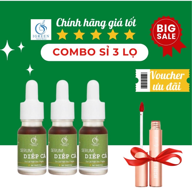 Serum diếp cá IGREEN thiên nhiên , cải thiện làn da sau 7 ngày