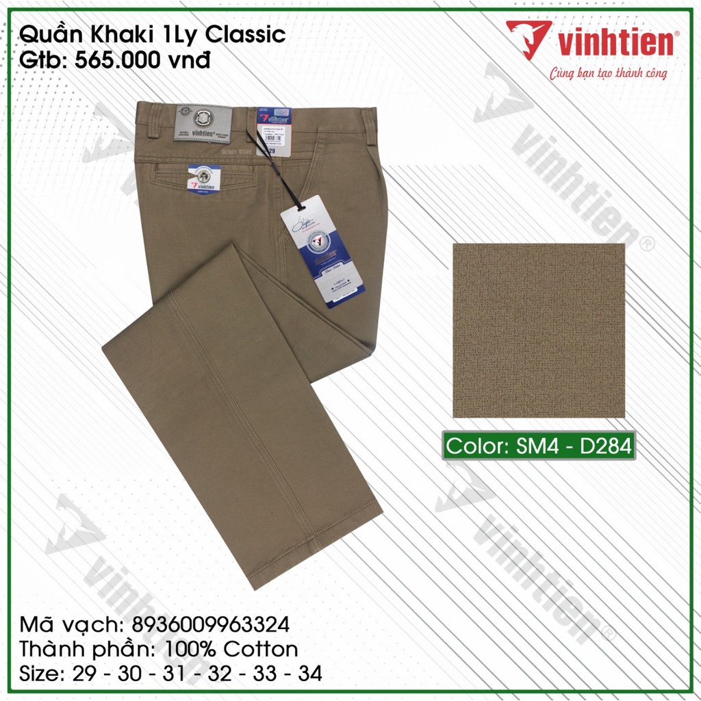 Quần kaki nam 1 ly classic Vĩnh Tiến 565 - Mẫu 2