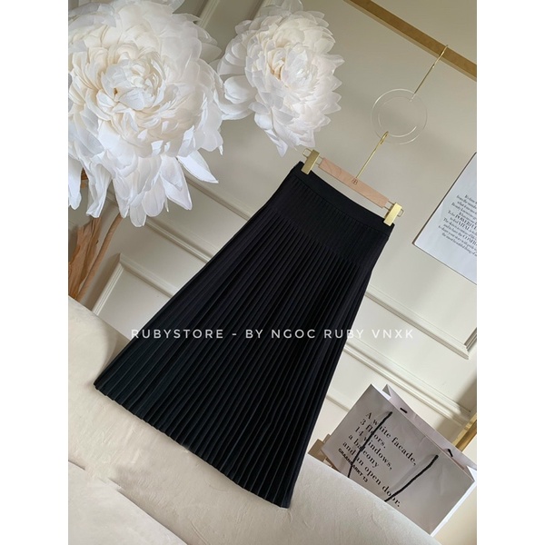 Chân Váy Dập Ly Midi Công Sở Thiết Kế Mẫu Mới Phom Chuẩn Đẹp Kèm Hình Thật