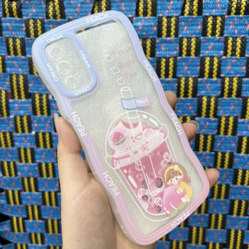 Ốp lưng Xiaomi Redmi Note 10 5G dẻo hình siêu dễ thương viền lượn sóng bảo vệ camera