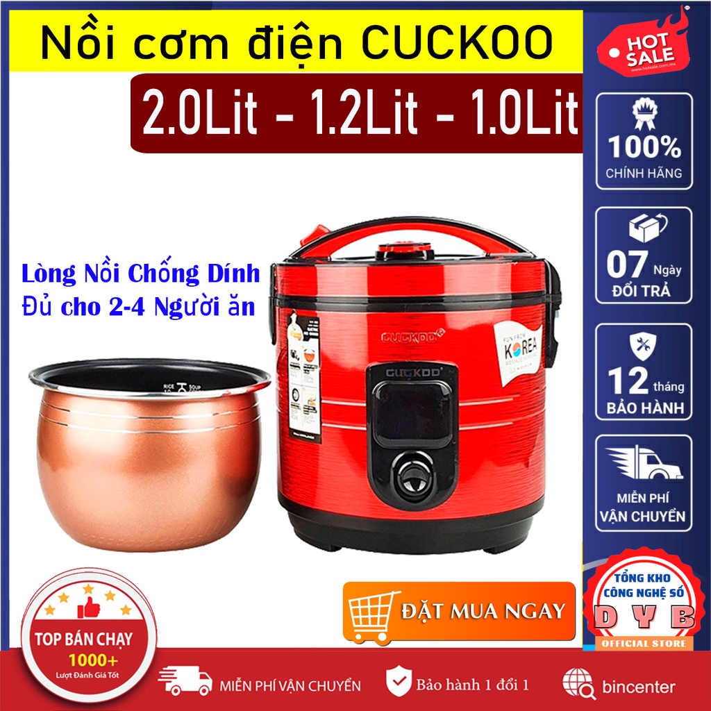 Nồi Cơm Điện Cuckoo 3D Hàn Quốc Dung Tích 1L -1.2L- 2L Lòng Siêu Dày Cơm Ngon Đủ Cho 2-4 Người Ăn - Nồi Cơm Mini