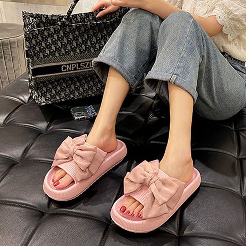 Dép sandal RENBEN đính nơ thời trang mùa hè cao cấp cho nữ