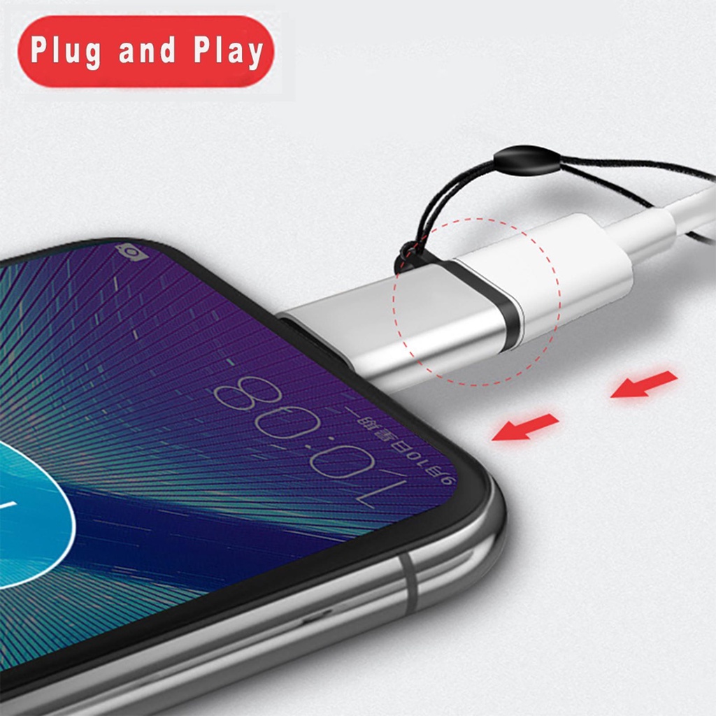 Attached Lanyard Is Applicable To The Charging Connector Typec Of To Female Micro Usb Android Q3F8