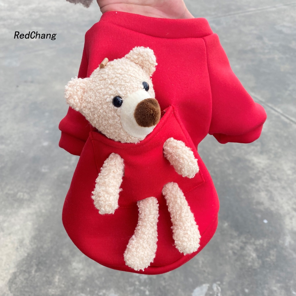 Áo Chui Đầu Hình Gấu Giữ Ấm Mùa Đông Mừng Năm Mới Cho Cún Cưng