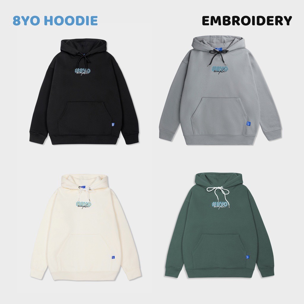 Áo Hoodie 8YO thêu cao cấp Embroidery # 4 màu- Local Brand 2022