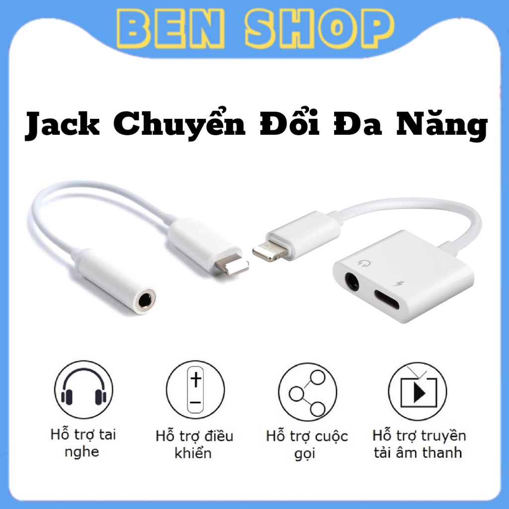 Jack Chuyển Đổi Tai Nghe 3.5 Sang chân dẹp 7, 7plus, 8, 8plus , X - Tai nghe ( Kết nối bluetooth)