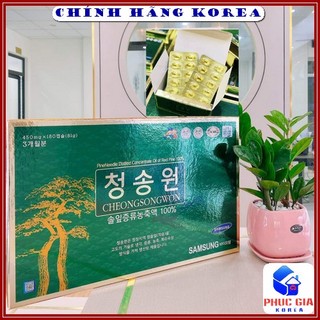 Tinh Dầu Thông Đỏ Cheongsongwon Hàn Quốc, Hộp Xanh 180v - Giảm Mỡ Máu, Phòng Ung Thư