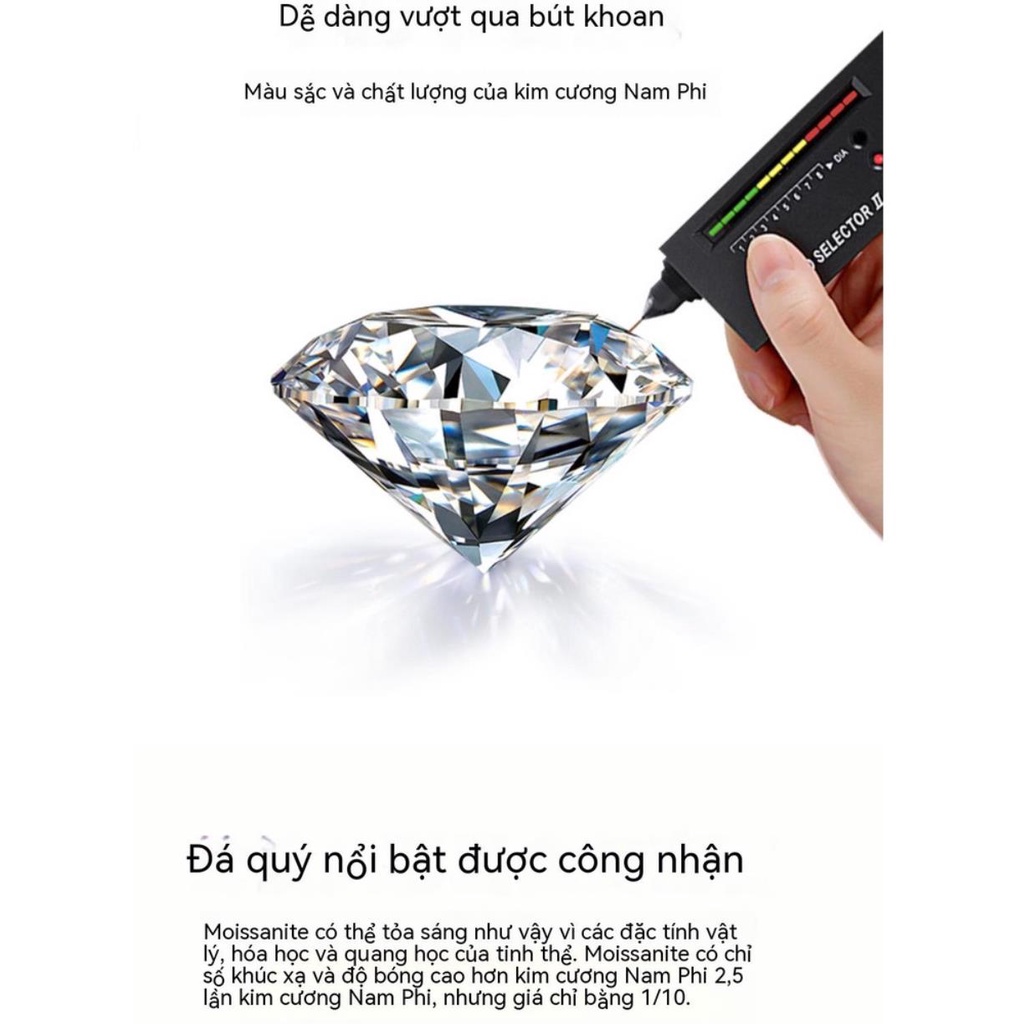 Kim Cương Nhân Tạo Moissanite  Đá nude Không bao giờ phai mờ màu xanh có thể vượt qua bút kim cương, phụ kiện đồ trang sức