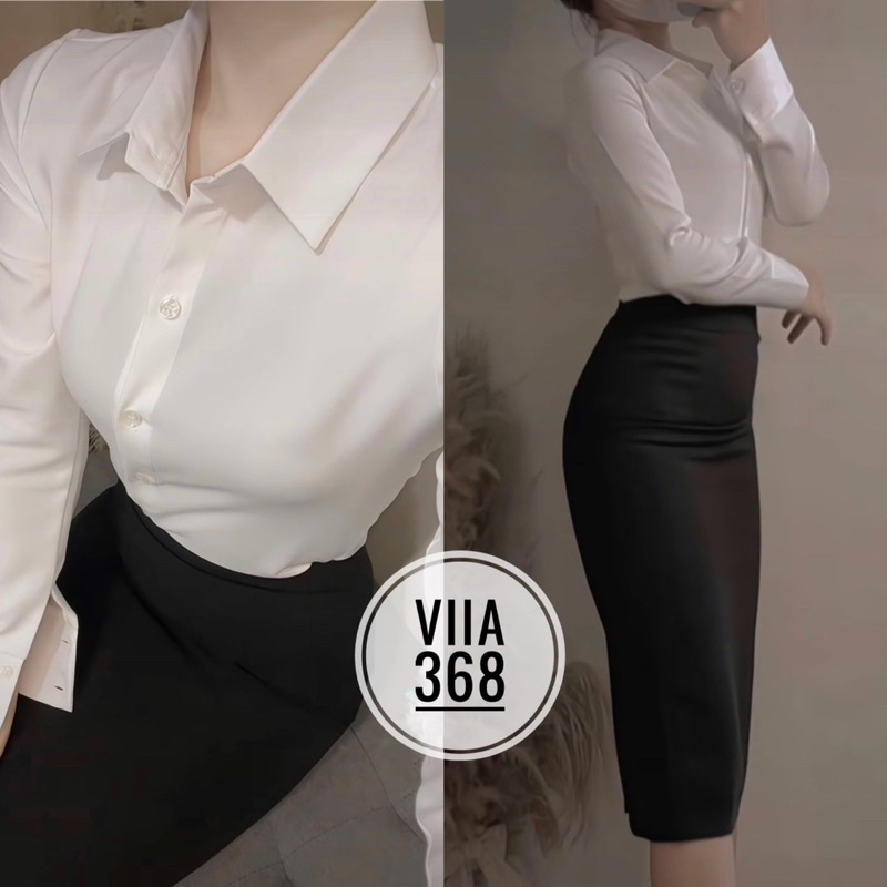 Sơ mi Trắng dài tay Chiết eo AN368 VIIA DESIGN
