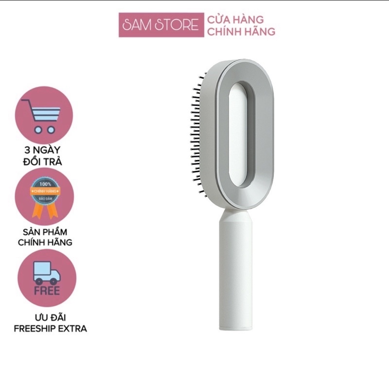 Lược chải mượt gỡ rối tóc bản cao cấp có đệm massa