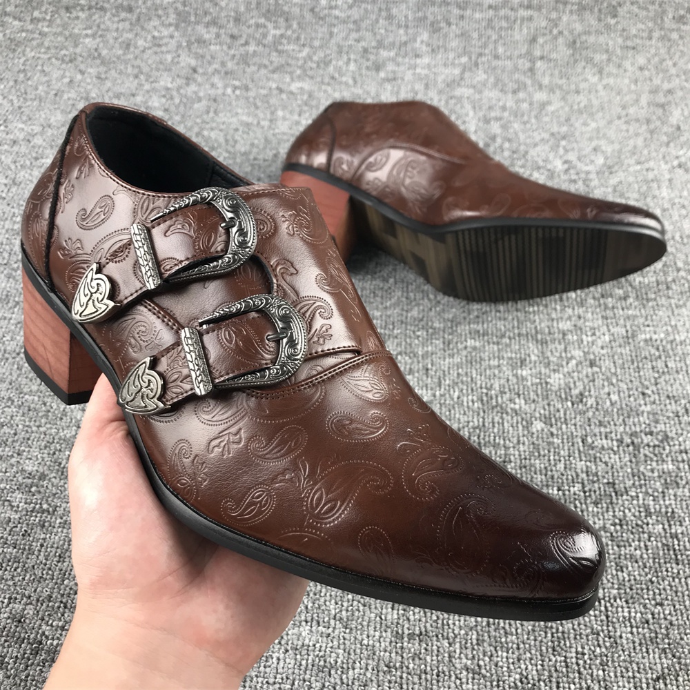 Giày Da Buộc Dây Đế Dày 6cm Tăng Chiều Cao Chống Thấm Nước Thoáng Khí Phong Cách Doanh Nhân Cho Nam