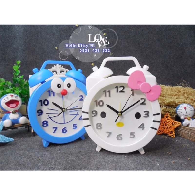 Đồng hồ báo thức Doremon - Hello Kitty Doraemon