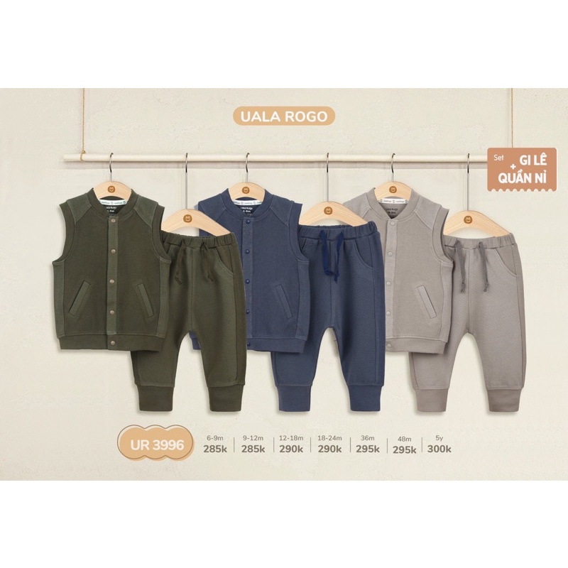 Uala rogo - Sét Áo Gile quần nỉ dài UR3996