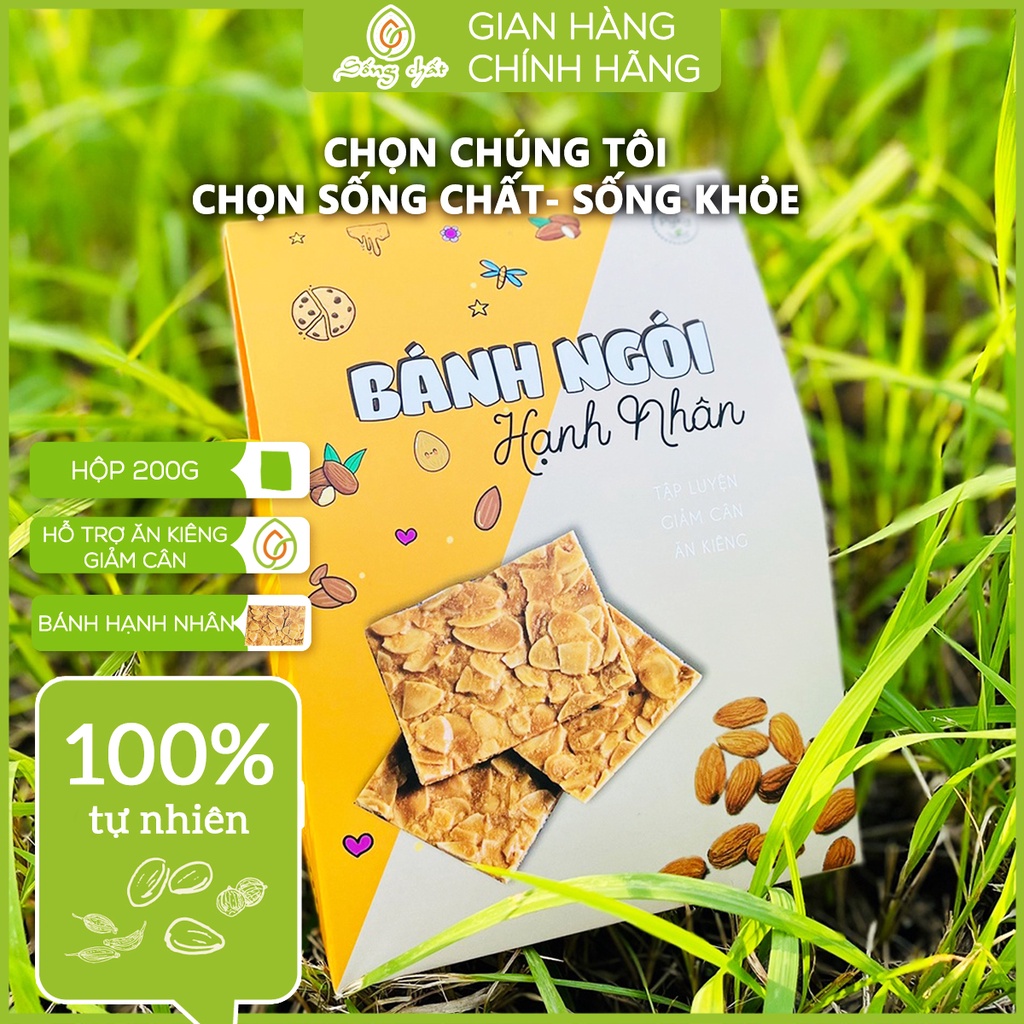 Bánh ngói hạnh nhân lát Pyky Sống Chất dinh dưỡng cao thơm ngon bổ dưỡng hỗ trợ ăn kiêng giảm cân túi 200g