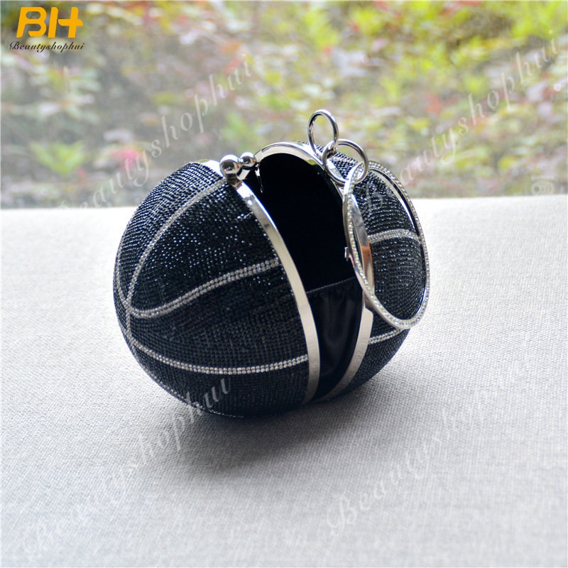 Túi Đeo Chéo Bằng Nhựa Đính Đá Hình Quả Bóng Rổ Thời Trang Dành Cho Nữ