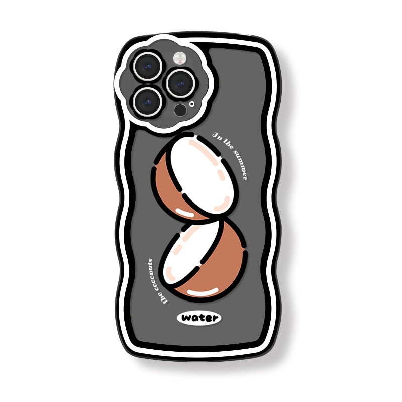 Ốp Điện Thoại Họa Tiết Hoa &amp; Trái Dừa Cho iphone7 / 7plus / 8 / 8plus / x / xs / 11 / 12 / 13 / 14 / pro / max / plus / promax