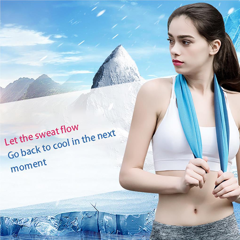 Khăn Lau Thể Thao Làm Mát Màu Sắc Xanh Da Trời