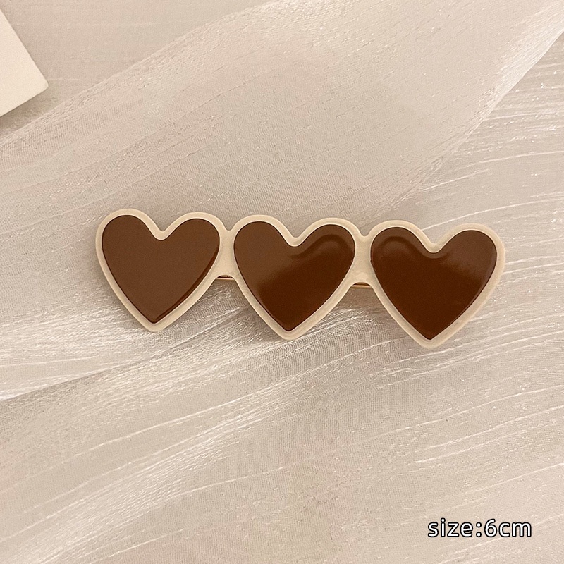 Kẹp Tóc Màu Cà Phê Thiết Kế Đơn Giản Thời Trang Thu Đông Xinh Xắn Cho Nữ Thẻ