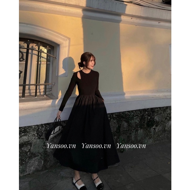 XẢ KHO Váy thun tăm maxi cut out dáng dài , váy mãii dáng dài mẫu mới yansoo.vn ( ảnh thật )