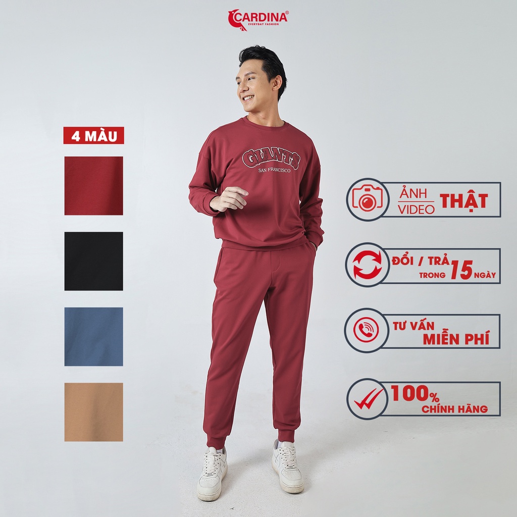 Bộ Thu Đông Nam 𝐂𝐀𝐑𝐃𝐈𝐍𝐀 Chất Nỉ Da Cá Cao Cấp In Chữ Dáng Thể Thao Trẻ Trung Năng Động 2NiM02