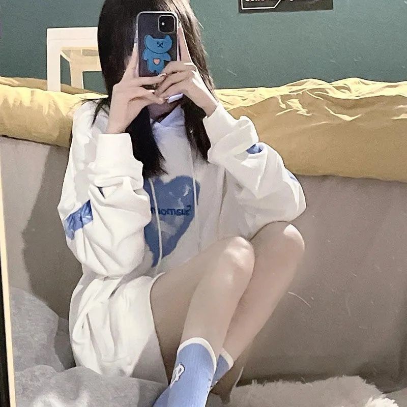 Jiashucheng Áo Khoác Hoodie Mỏng Tay Dài Dáng Rộng Phong Cách Preppy Nhật Bản Kiểu Mới Cho Học Sinh Nữ