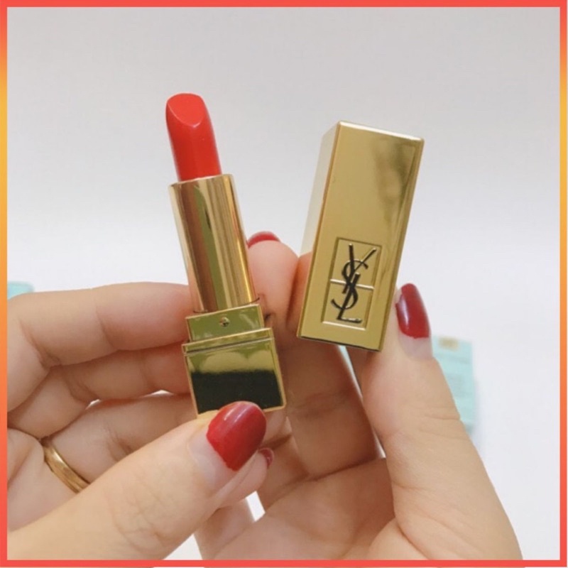Son môi màu cam đỏ YSL13 mini auth 100%