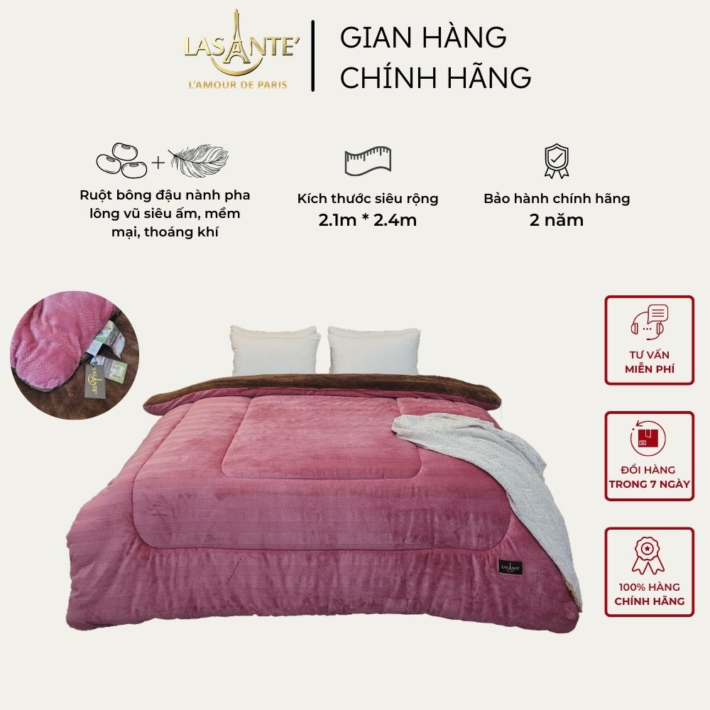 Chăn lông cừu cao cấp Pháp LASANTE' Mariana 2m1 x 2m4 mềm mại 3 lớp dày dặn siêu ấm nhiều màu sắc