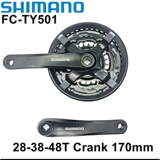 Giò đùi đĩa de đạp shimano fc-ty501-28/38/48t-170mm cốt vuông - chính hãng