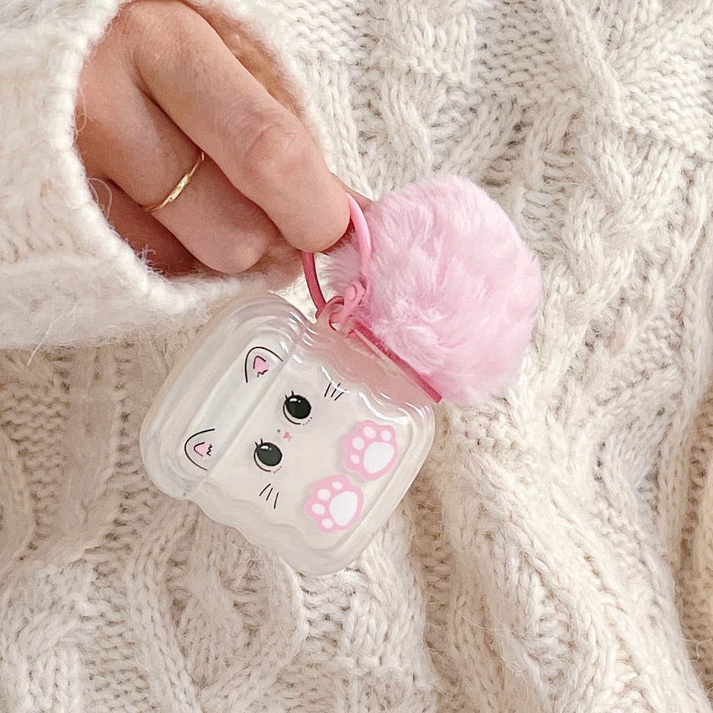 Vỏ Bảo Vệ Hộp Sạc Tai Nghe Bluetooth Airpods 1 / 2 3 2021 gen3 Bằng Silicon Mềm Trong Suốt Họa Tiết Hoạt Hình Đơn Giản Kèm Móc Treo Chống Rơi Tiện