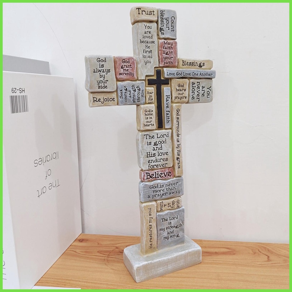 Thánh Giá Để Bàn Trang Trí in Chữ Jesus Crosses Bao Phủ Trong Mã Hóa Và Phrases Đáng Sợ