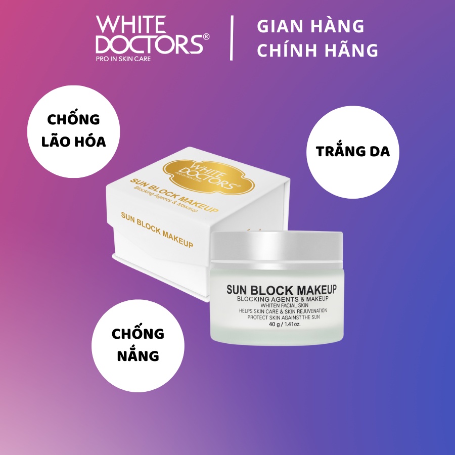 Bộ đôi giảm nám da thể nặng White Doctors - Sun Block Makeup và Melasma Pro