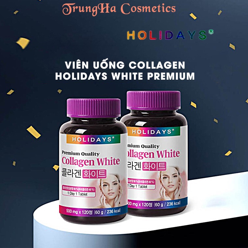 Collagen trắng da, viên uống trắng da, collagen đẹp da Holidays White Premium 120 viên