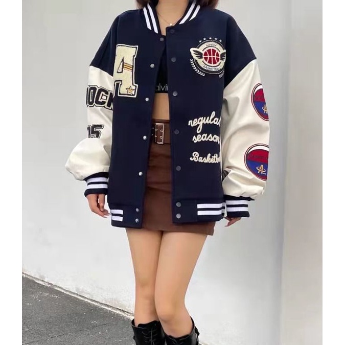 Bông Tai Đồng Phục Bóng Rổ y2k Phong Cách Hip Hop Cho Cặp Đôi varsity jacket áo varsity jacket áo khoác varsity jacket varsity jacket nam varsity jacket 2hand áo varsity jacket nam varsity jacket bomber