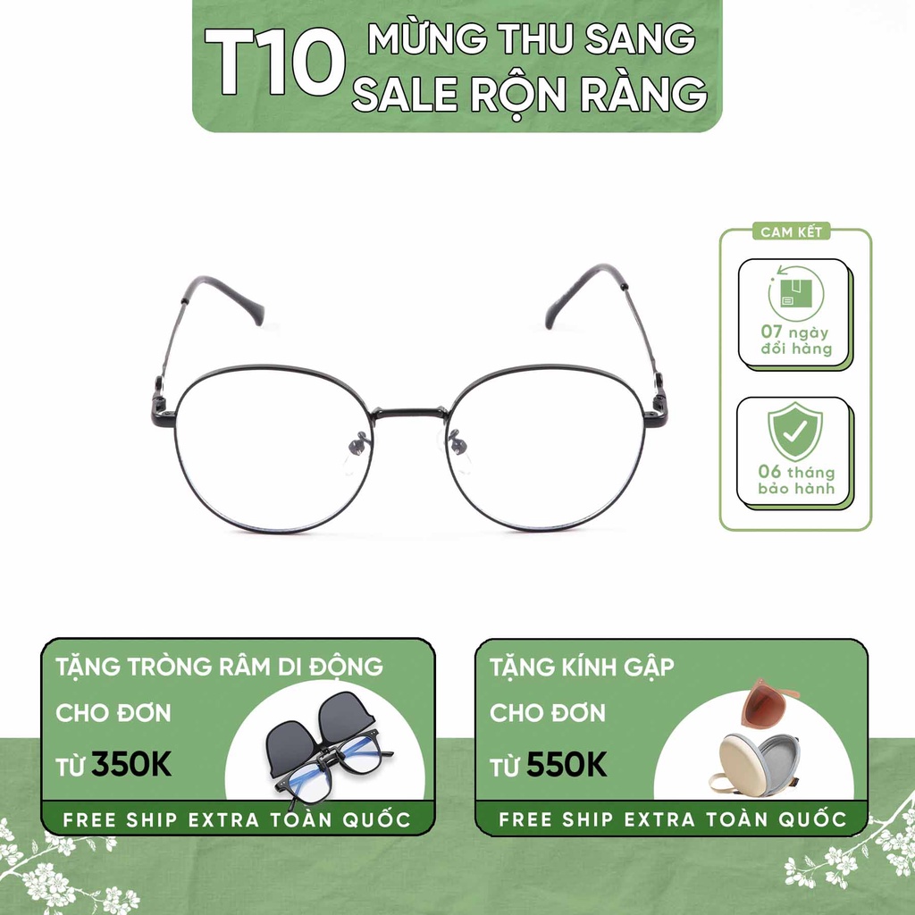 Gọng kính cận tròn nam nữ đẹp thời trang Hàn Quốc chống tia UV cao cấp LUMOS KL-2281