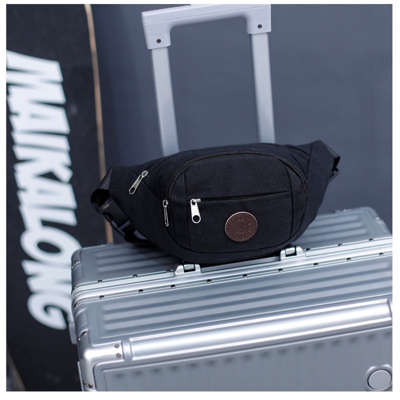 Túi Đeo Hông, Đeo Bụng Nam Nữ Thời Trang có 3 ngăn đựng tiện dụng logo SPORT