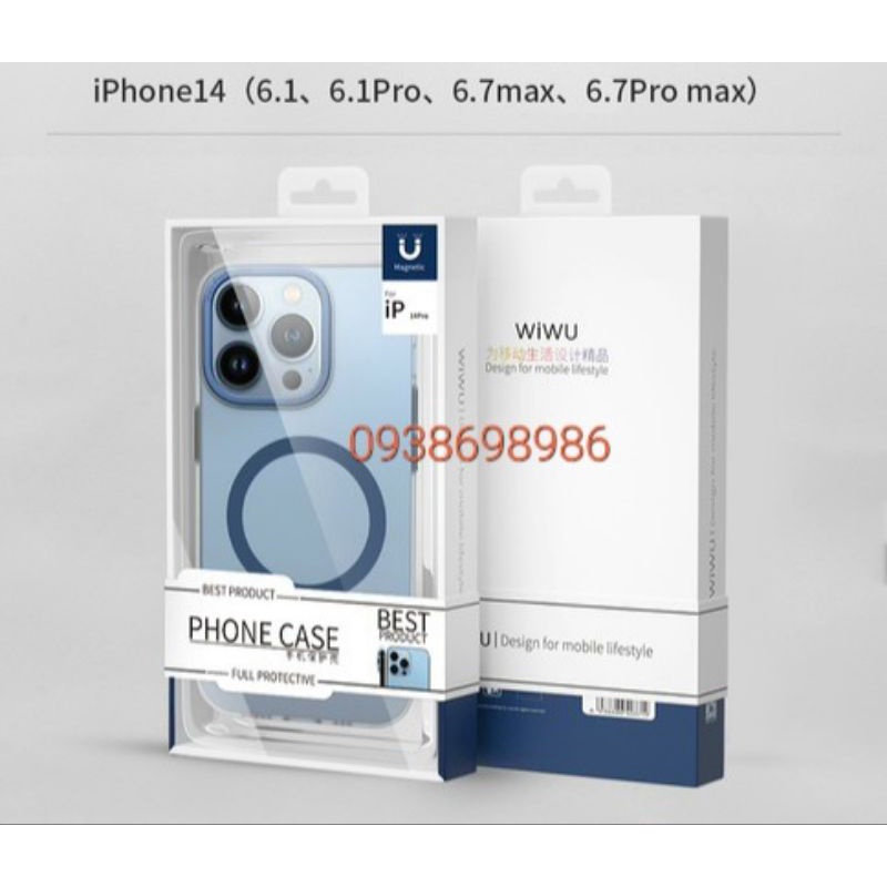 Ốp lưng Wiwu iphone 14 pro max / 14 hỗ trợ sạc camera viền chữ siêu đẹp