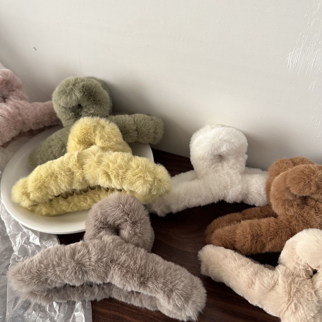 Kẹp Tóc Hình Cá Mập Bằng Lông Nhung Thời Trang Thu Đông